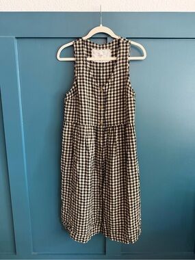 notPERFECTLINEN Mid Sand Gingham Valley Dress